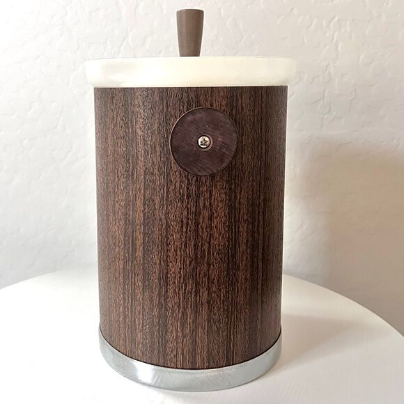 Kromex ice bucket, Faux Wooden Ice Bucket, Vintage Ice Bucket, Plastic Ice Pale - Picture 5 of 9